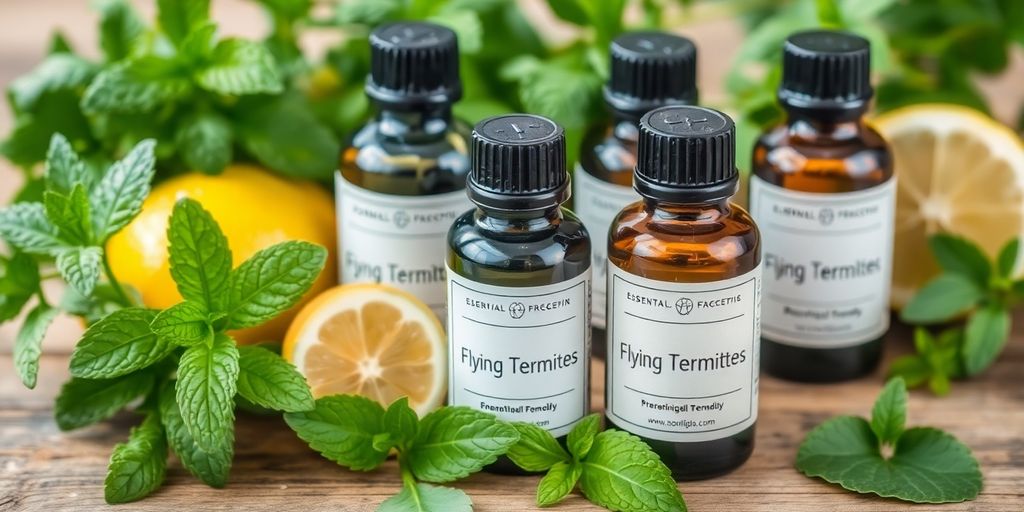 Essential oils and herbs for termite repellent remedy.